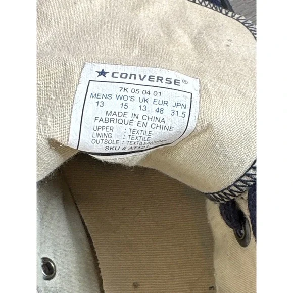 Converse Chuck Taylor All Star High Top Navy Blue Pinstripe Mens Size 13 Sneaker - Picture 10 of 10